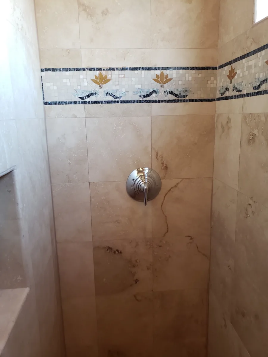 Shower with Porcelain and Decorative Tile | Albaner Tile and Stone Phoenix