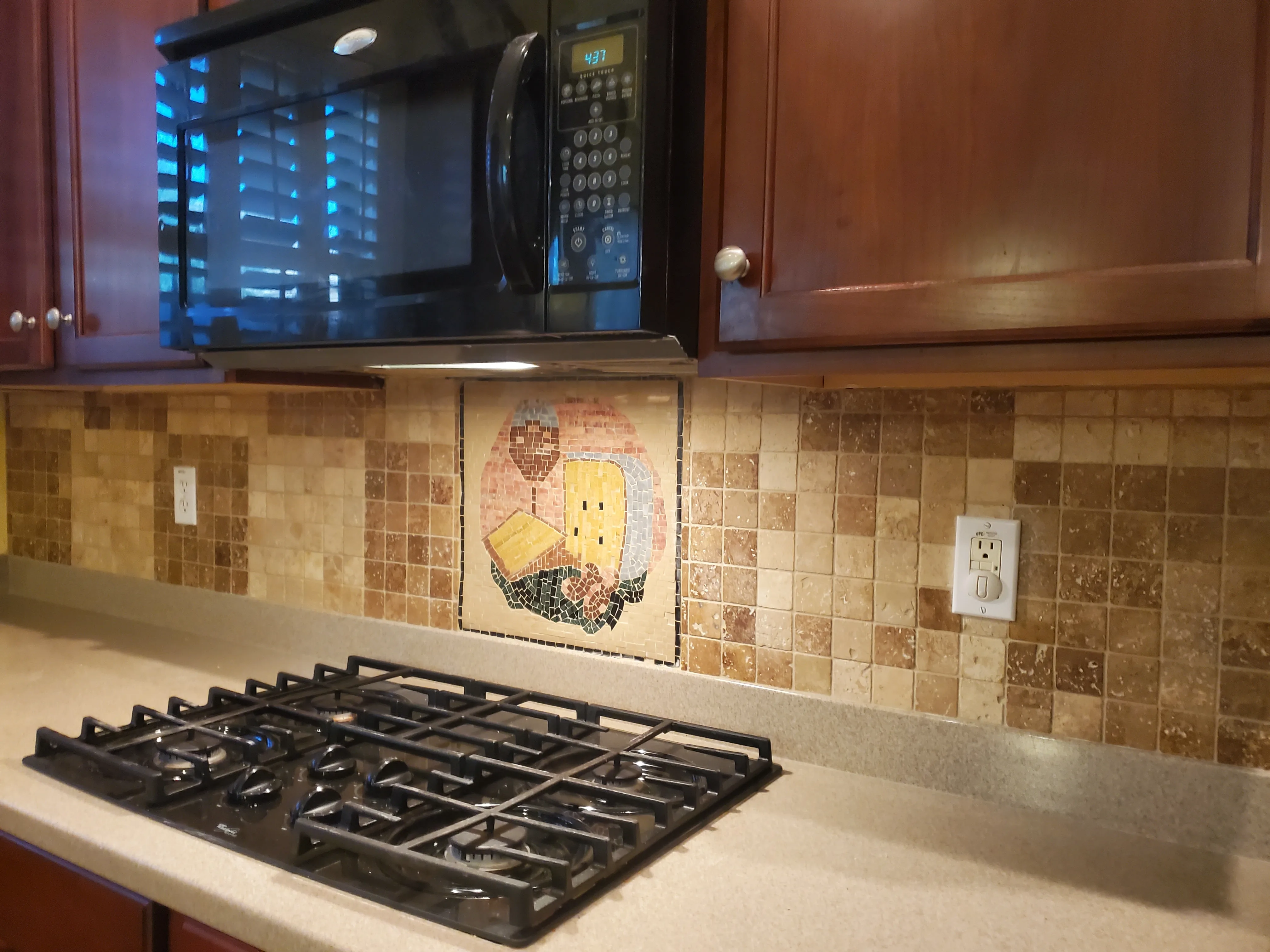 Travertine Tile Backsplash